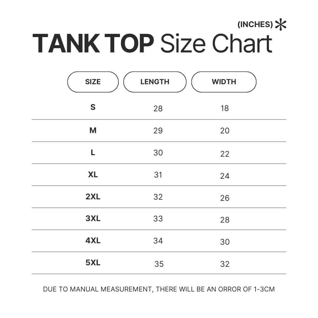 Tank Top Size Chart - Juice Wrld Shop