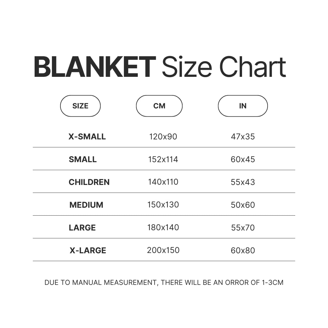Blanket Size Chart - Juice Wrld Shop