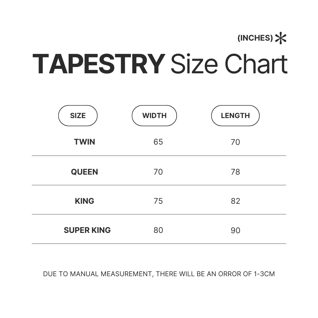 Tapestry Size Chart - Juice Wrld Shop